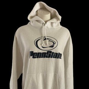 Vintage Penn State Nittany Lions JERZEEZ White PullOver Hoodie Sweatshirt || USA